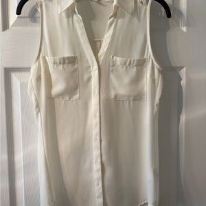 Women's Sleeveless Cream Blouse